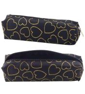 Piórnik jednokomorowy złote serca czarny