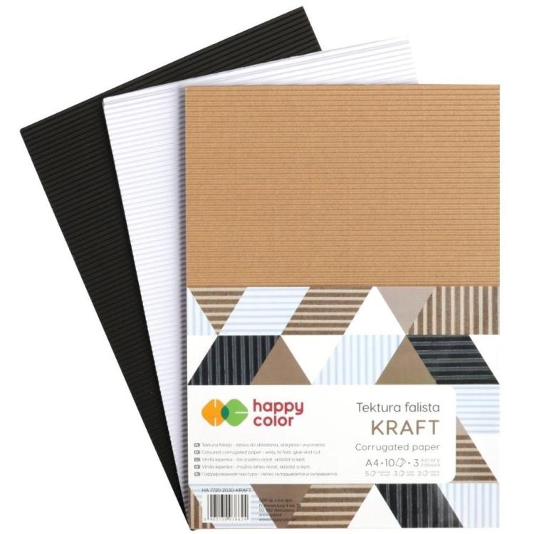 Tektura falista A4/10K mix Kraft HAPPY COLOR