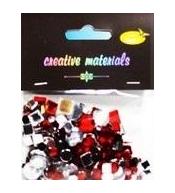 Elementy kryształkowe srebrno-czerwone 4-12mm