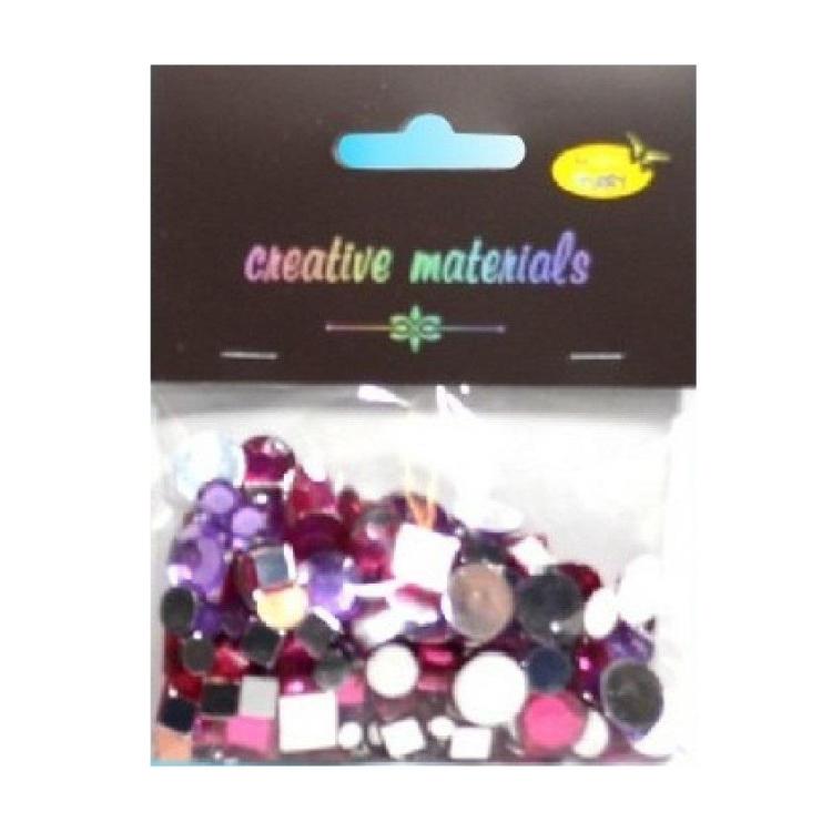 Elementy kryształkowe tonacja różowa 4-12mm 25g