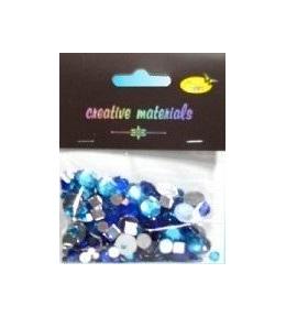 Elementy kryształkowe tonacja niebieska 4-12mm 25g