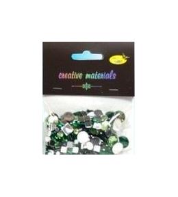 Elementy kryształkowe tonacja zielona 4-12mm 25g