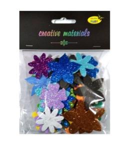 Kwiatki z pianki brokatowej 10g