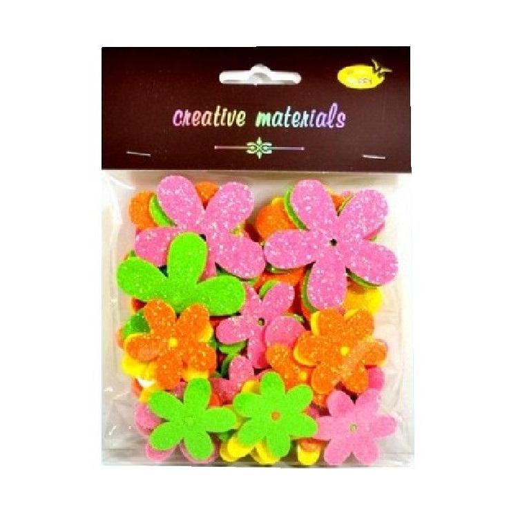 Kwiatki z pianki opalizującej wiosenne 56szt