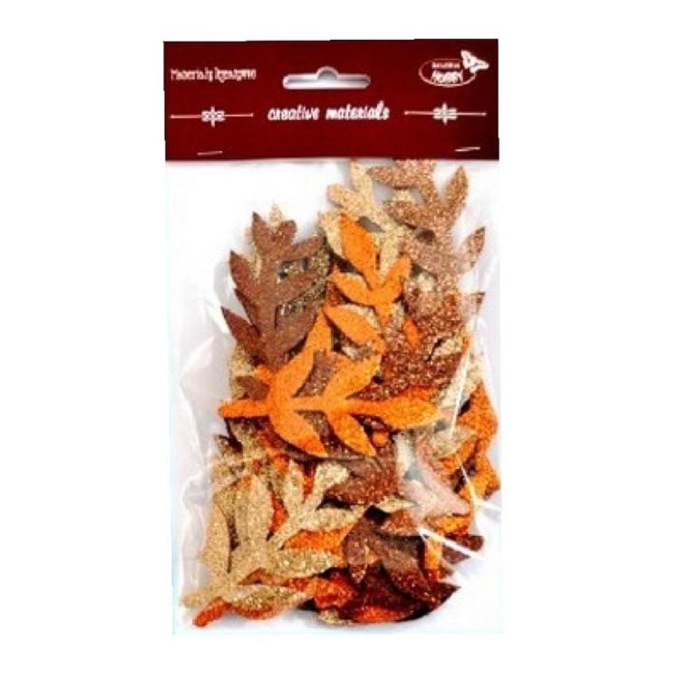 Gałązki brokatowe tonacja brązowa 36szt