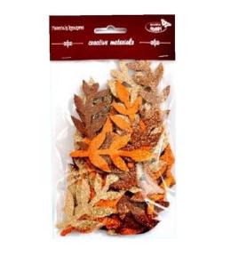 Gałązki brokatowe tonacja brązowa 36szt