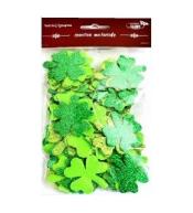 Koniczyny brokatowe tonacja zielona 44szt