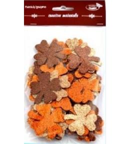 Koniczyny brokatowe tonacja brązowa 44szt