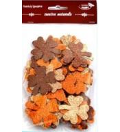 Koniczyny brokatowe tonacja brązowa 44szt