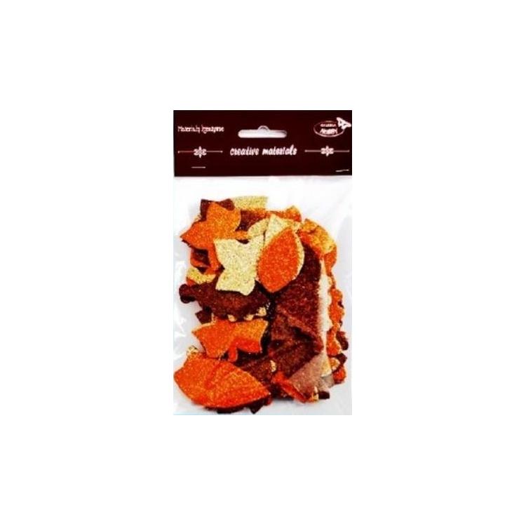 Listki brokatowe tonacja brązowa 60szt