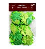 Listki brokatowe tonacja zielona 60szt