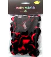 Pompony dwukolorowe czerwono czarne 25-40mm 21szt