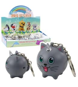 Brelok do kluczy jednorożec led szary