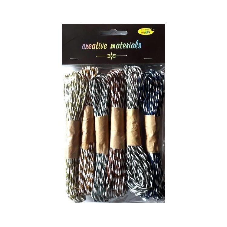 Sznurki papierowe duo 6 kolorów