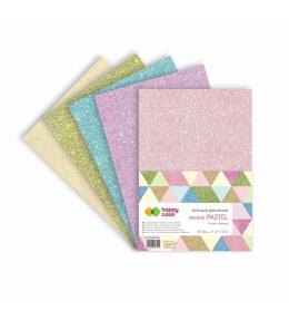 Arkusze piankowe A4 5szt brokat pastel HAPPY COLOR