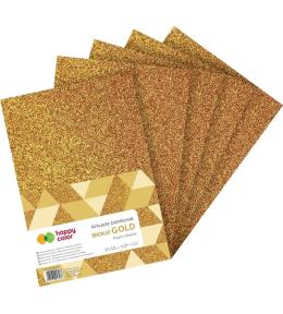 Arkusze piankowe A4 5szt brokat złote HAPPY COLOR