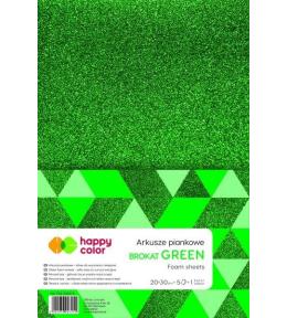 Arkusze piankowe brokat A4 zielone 5szt HAPPY COLO