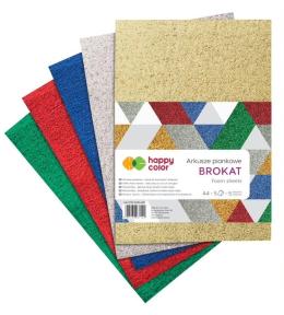 Arkusze piankowe A4 5 kolorów Brokat HAPPY COLOR