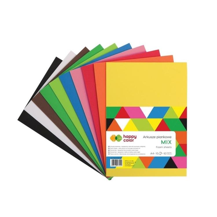 Arkusze piankowe A4 10 kolorów HAPPY COLOR