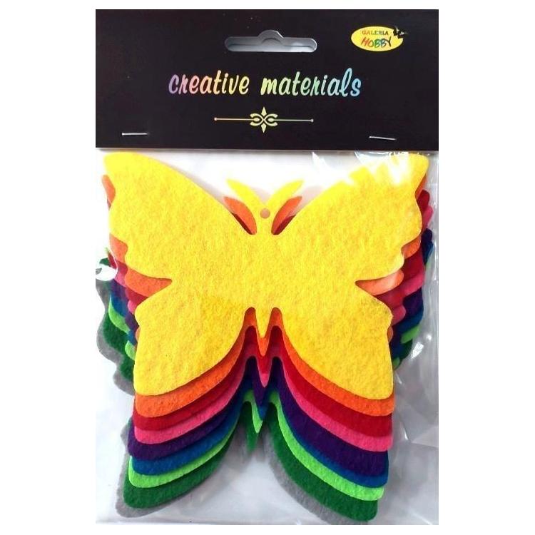 Motyle z filcu 11,5x8,5cm 9szt