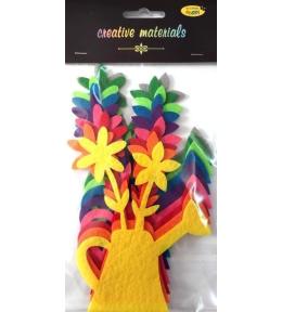 Kwiat w konewce z filcu 9,5x12cm 9szt