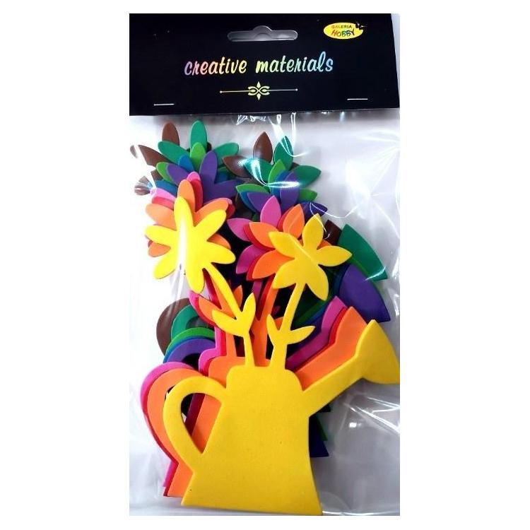 Kwiatki w konewce z pianki 9,5x12cm 9szt