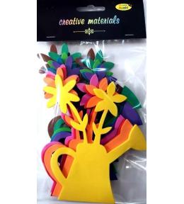 Kwiatki w konewce z pianki 9,5x12cm 9szt