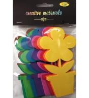 Kwiat w doniczce z pianki 9,5x12cm 9szt