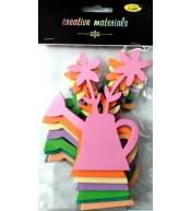 Kwiatki w konewce z pianki 9,5x12cm 8szt