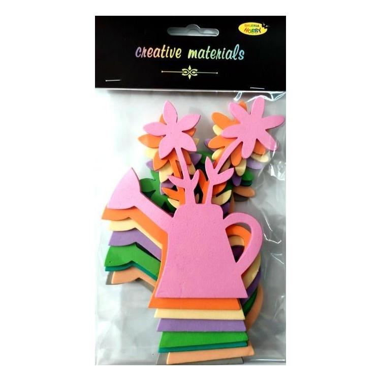 Kwiatki w konewce z pianki 9,5x12cm 8szt