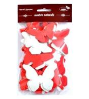 Motyle czerwono-białe 52szt