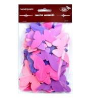 Motyle różowo-fioletowe 52szt
