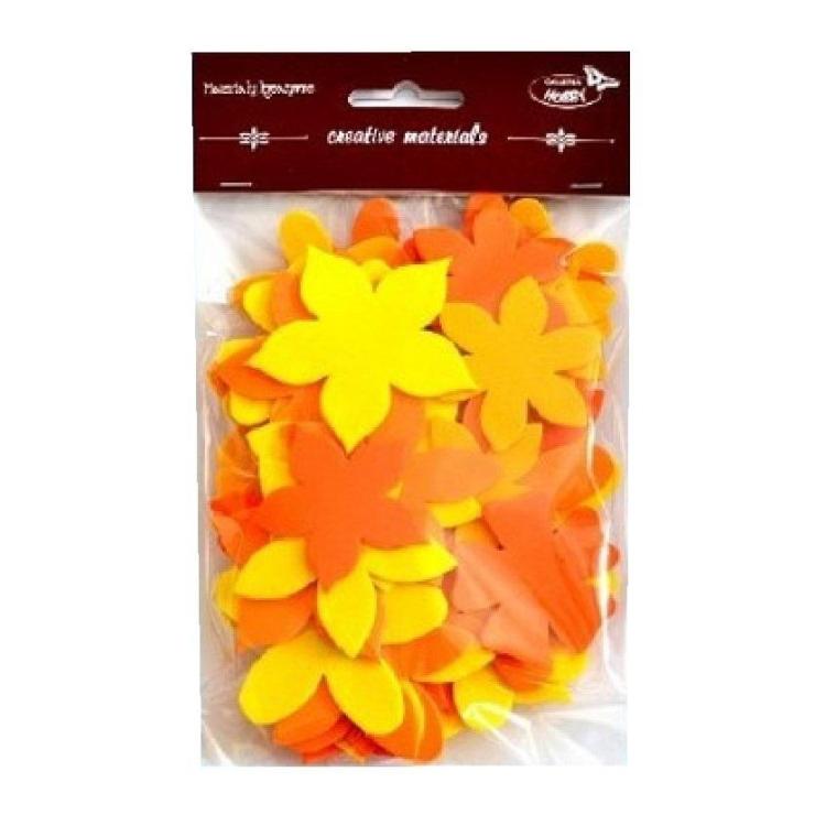 Kwiatki żółto-pomarańczowe 60szt