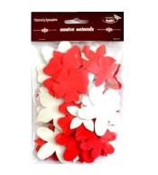 Kwiatki czerwono-białe 60szt