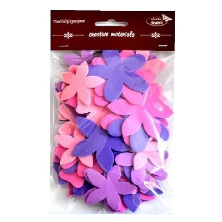 Kwiatki różowo-fioletowe 60szt