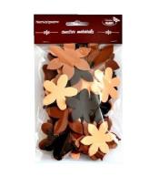 Kwiatki tonacja brązowa 60szt