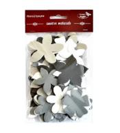 Kwiatki czarno-szaro-białe 60szt