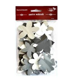 Kwiatki czarno-szaro-białe 60szt