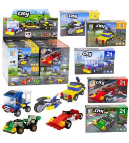 Klocki Konstrukcyjne Pojazdy Miejskie 2w1 MIX