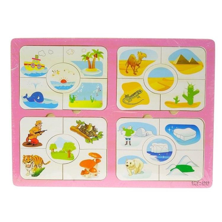 Układanka drewniana 4 obrazki