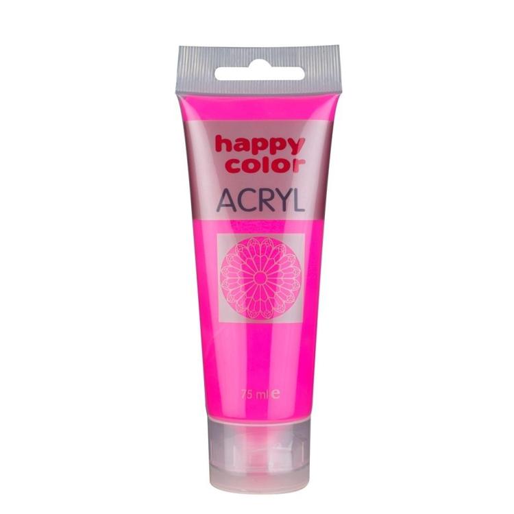 Farba akrylowa 75ml różowy fluo HAPPY COLOR