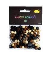 Koraliki drewniane naturalny mix ok 26g ok150szt