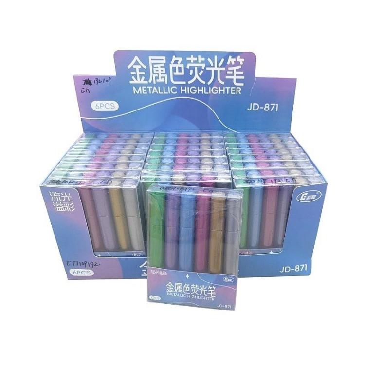 Flamastry metaliczne 6 kolorów