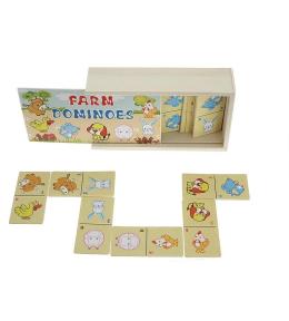 Domino obrazkowe drewniane dzikie zwierzęta