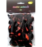 Pompony dwukolorowe pomarań. czarne 25-40mm 21szt