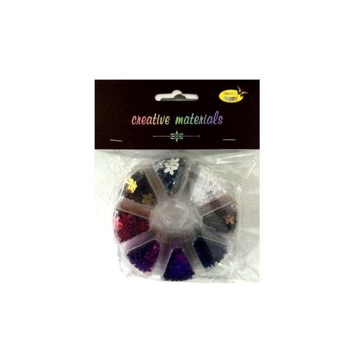 Cekiny kwiatki 8 kolorów 6mm 40g