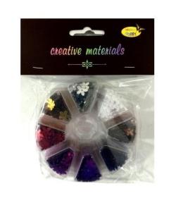 Cekiny kwiatki 8 kolorów 6mm 40g