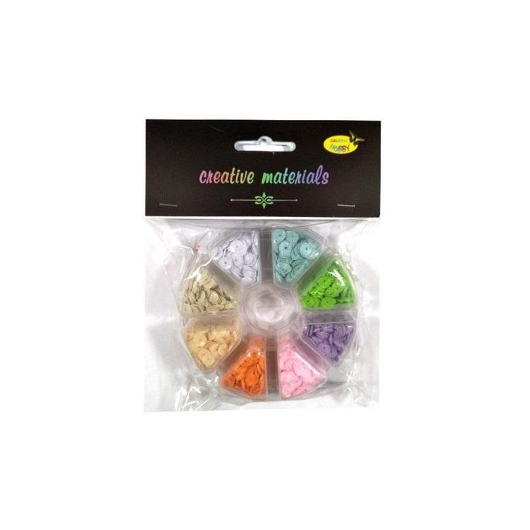 Cekiny 8 kolorów pastelowych 6mm 40g