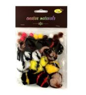 Pompony kolorowe 10-38mm 30szt