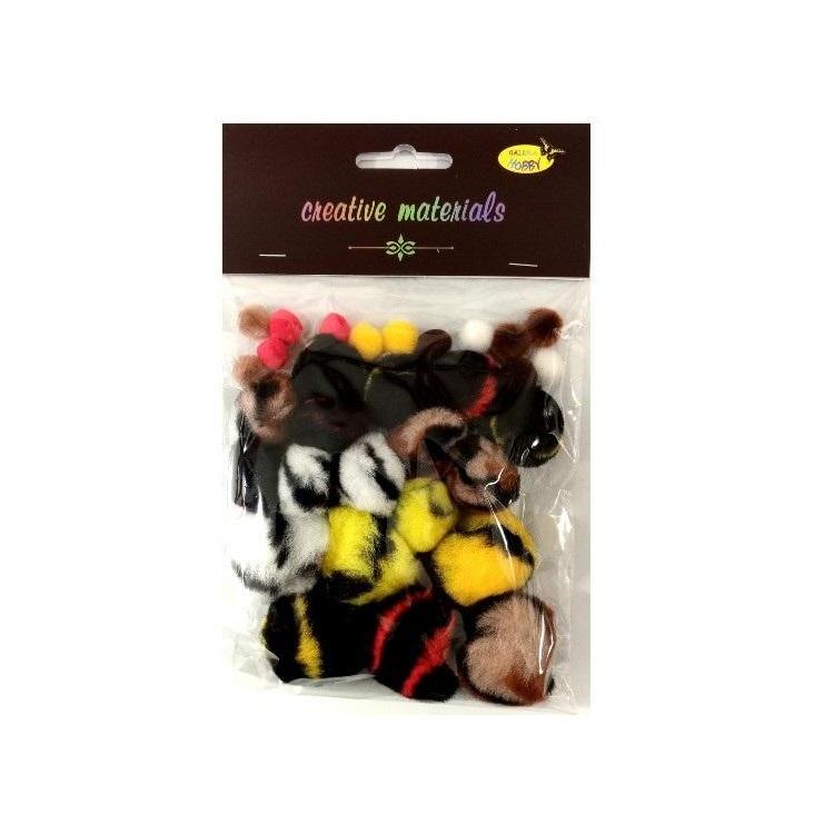 Pompony kolorowe 10-38mm 30szt